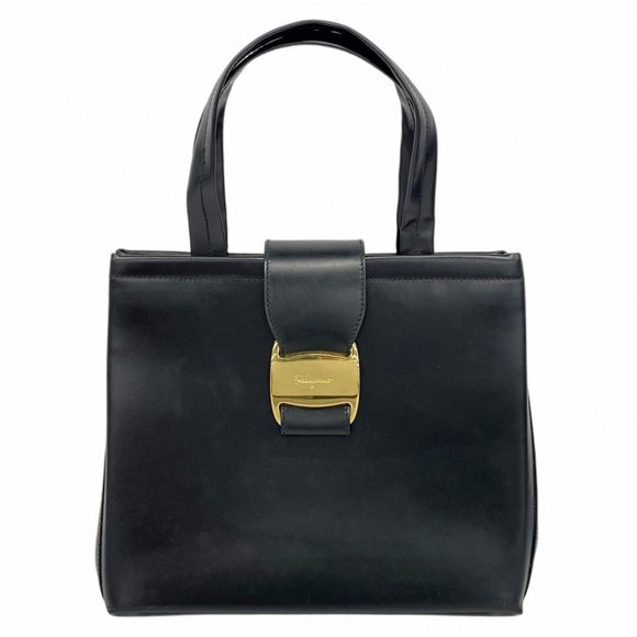 Salvatore Ferragamo Vara Leather Handbag in Black for Women - Picture 1 of 10